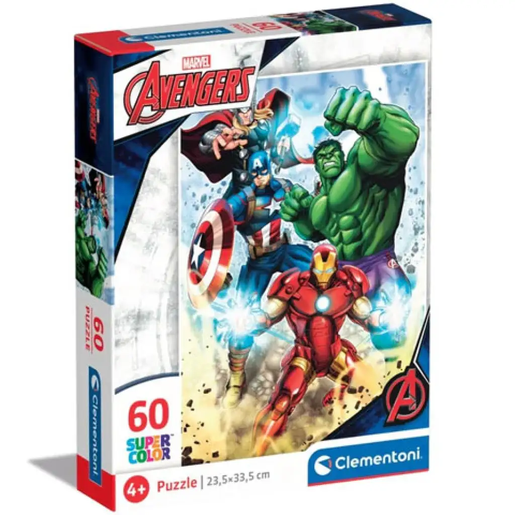 imagen de Marvel: Puzzle Supercolor de Los Vengadores de 60 piezas - Clementoni 1