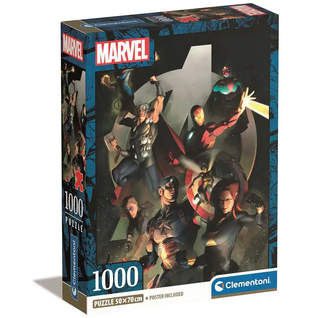 imagen de Marvel: Rompecabezas compacto de 1000 piezas de Los Vengadores 70x50cm - Clementoni 1