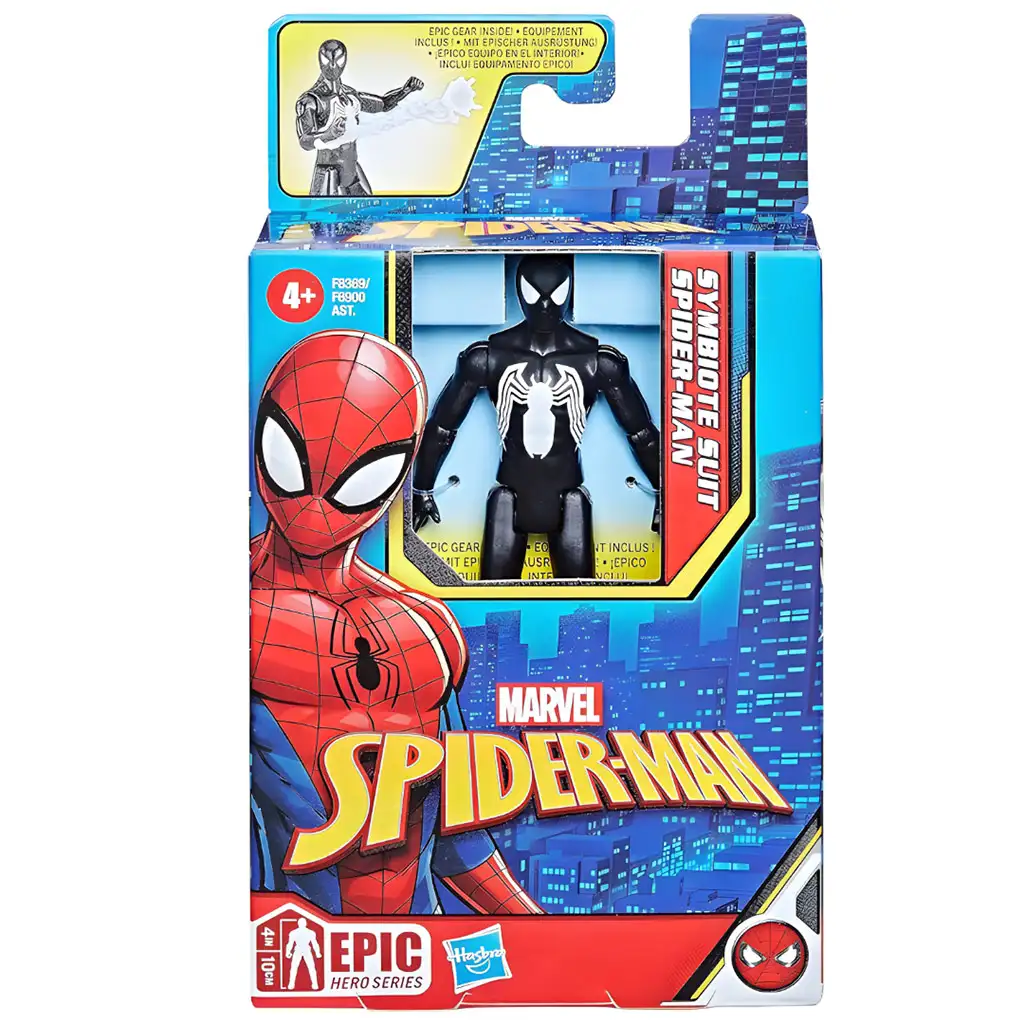 imagen de Marvel: Spider-Man - Traje de Simbiótico Hombre Araña Negro figura de acción 10 cm - Hasbro 1
