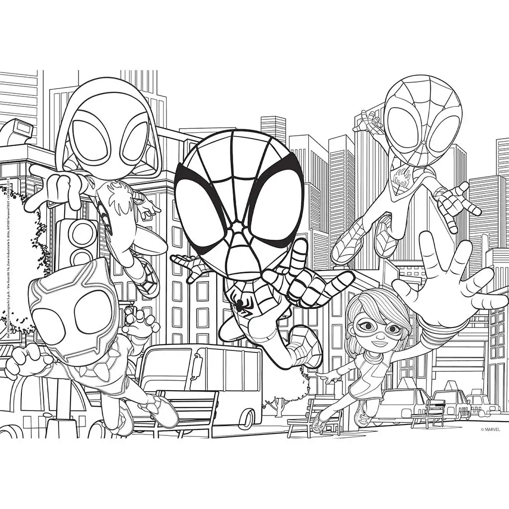 imagen de Marvel Spidey 2 en 1 24 piezas puzzle y colorear 35x25cm - Lisciani 2