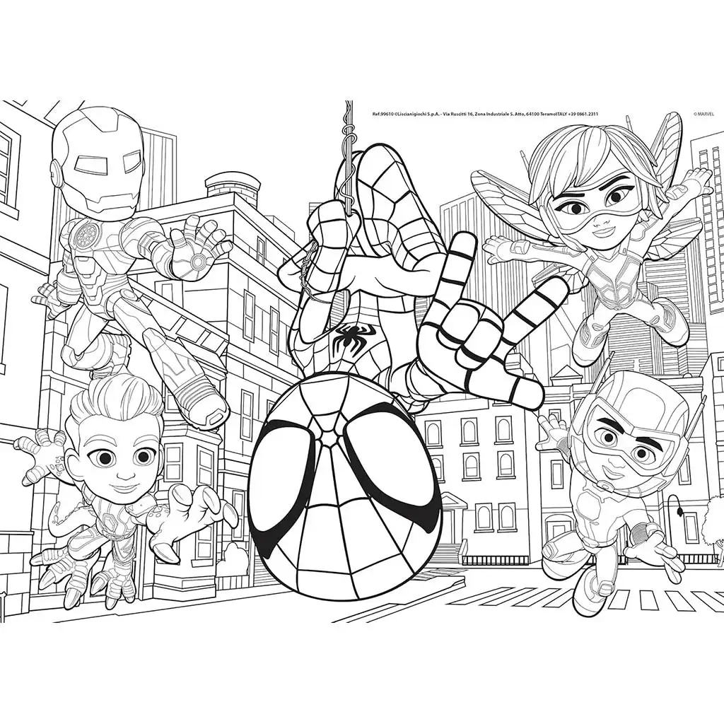 imagen de Marvel Spidey 2 en 1 48 piezas puzzle y colorear 35x25cm - Lisciani 2