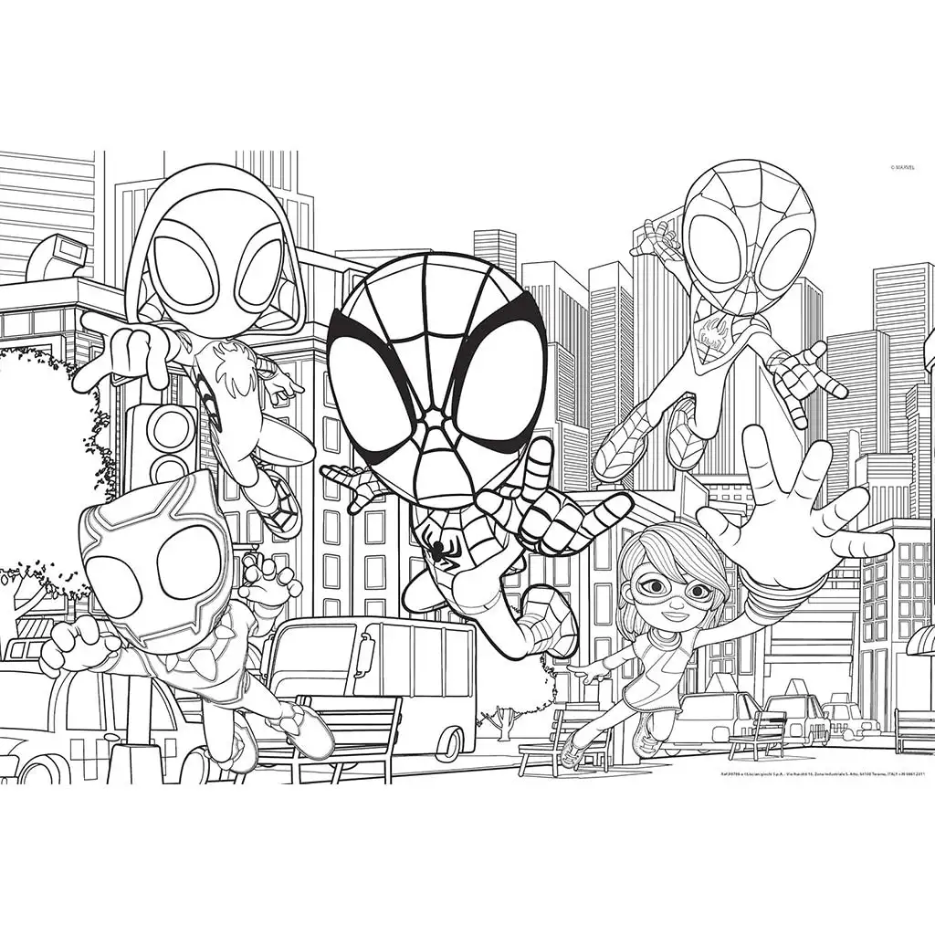 imagen de Marvel Spidey 2 en 1 maxi 2x24 piezas puzzle y colorear 50x35cm - Lisciani 2