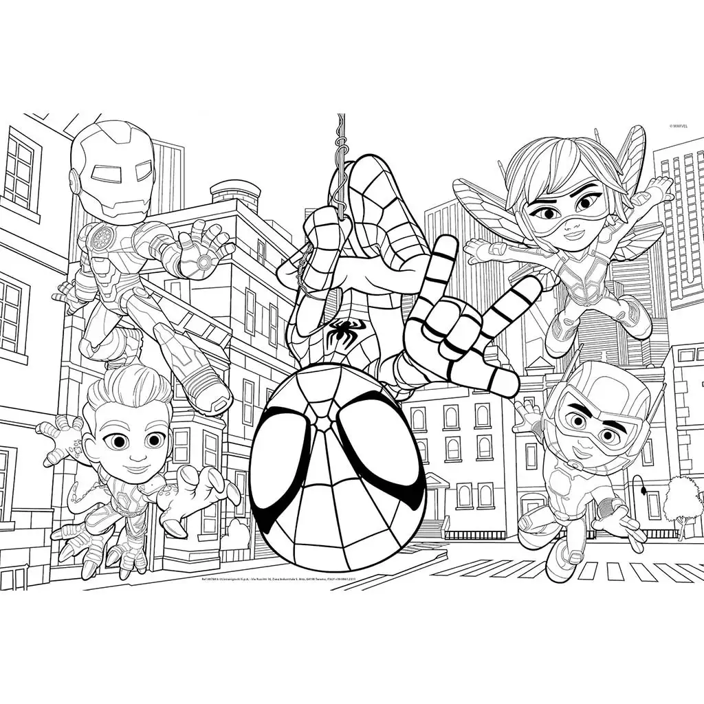 imagen de Marvel Spidey 2 en 1 maxi 2x24 piezas puzzle y colorear 50x35cm - Lisciani 3