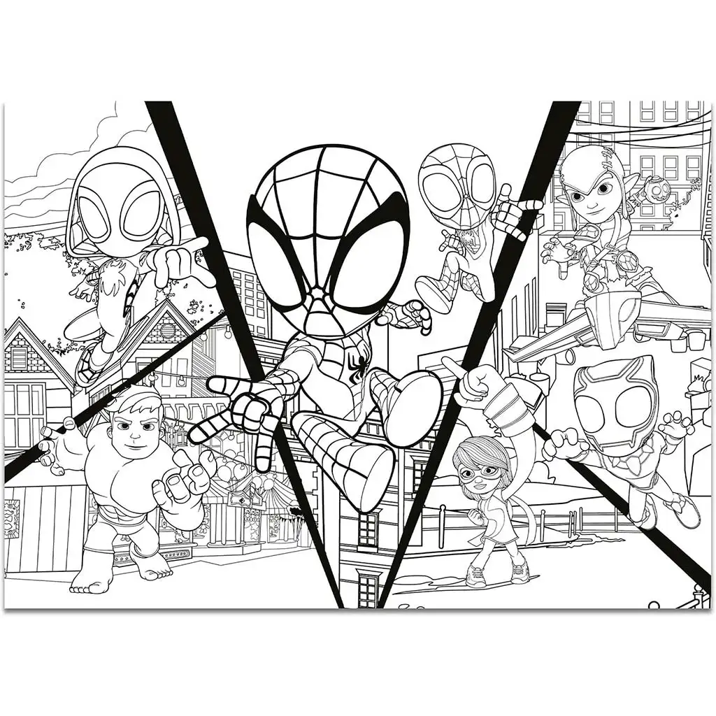 imagen de Marvel Spidey 2 en 1 maxi 4x48 piezas puzzle y colorear 35x25cm - Lisciani 5