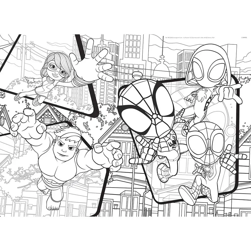 imagen de Marvel Spidey 2 en 1 maxi rompecabezas y colorear de 24 piezas 70x50cm - Lisciani 2