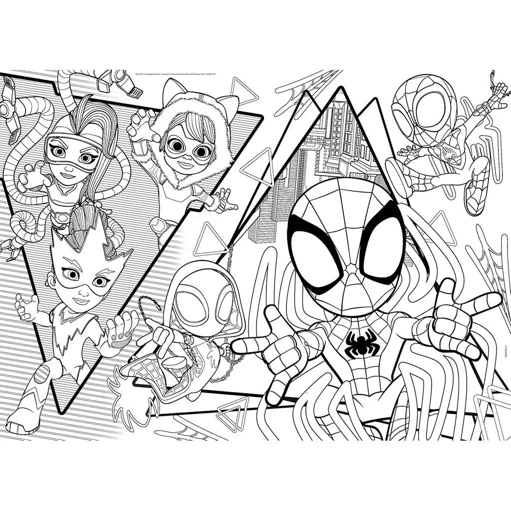 imagen de Marvel Spidey 2 en 1 maxi rompecabezas y colorear de 35 piezas 70x50cm - Lisciani 2