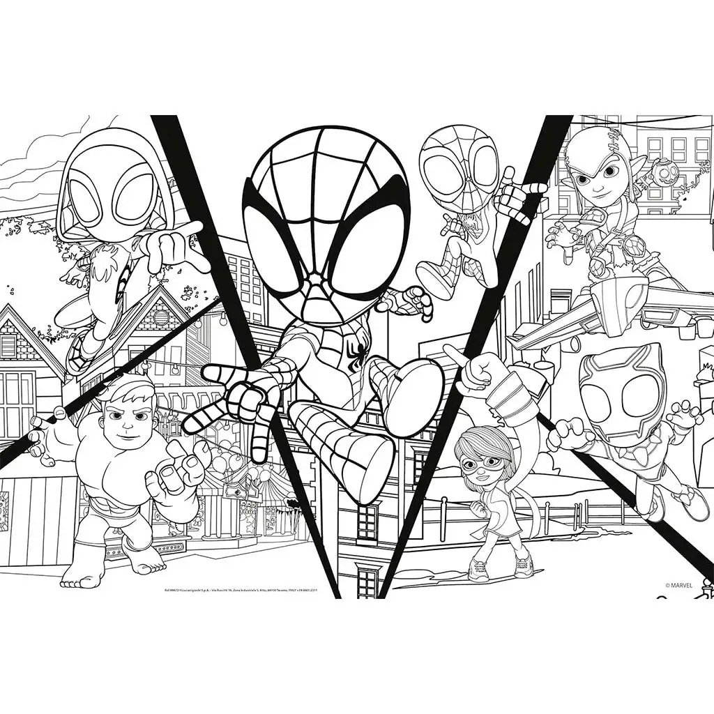 imagen de Marvel Spidey lucha 2 en 1 puzzle y colorear de 24 piezas 50x35cm - Lisciani 2
