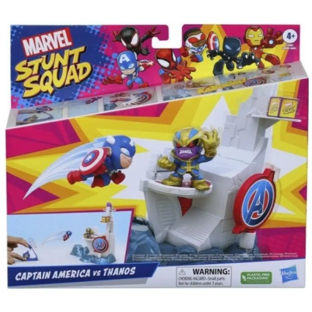 imagen de Marvel Stunt Squad: Capitán América vs. Thanos juego de lanzamiento - Hasbro 1