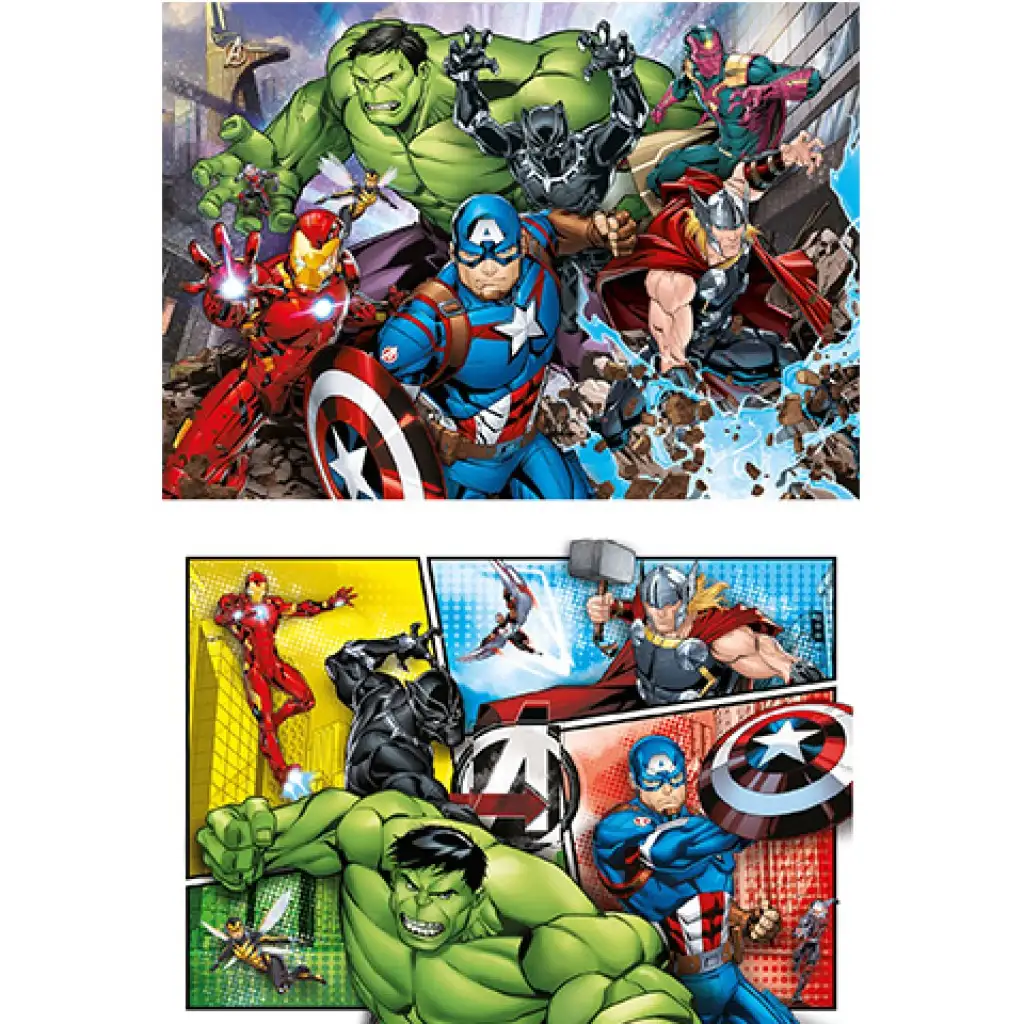 imagen de Marvel Vengadores Supercolor 2 en 1 puzzle 2x60 piezas - Clementoni 2