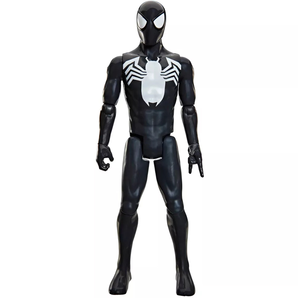 imagen de Marvel Vengadores: Titan Series Spider-Man figura de traje negro de 30 cm - Hasbro 2