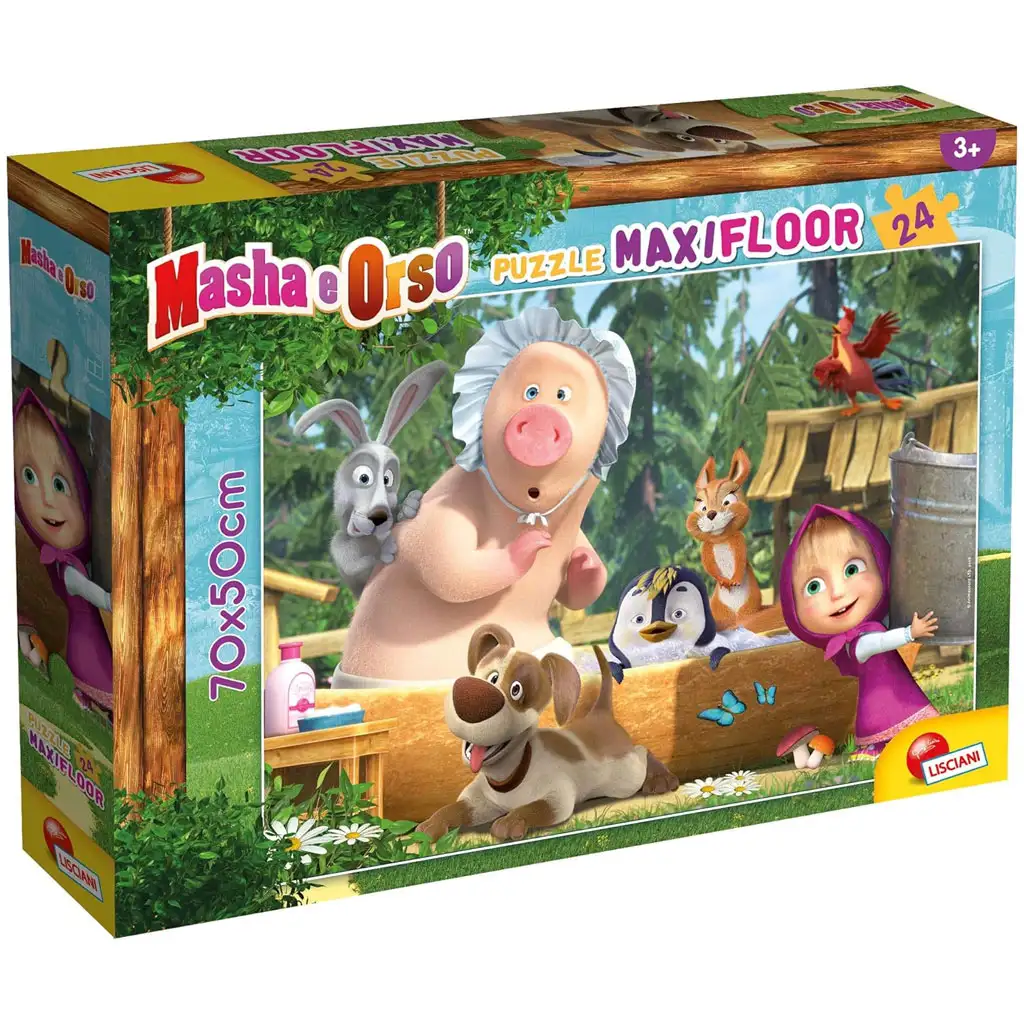 imagen de Masha y el Oso baño 24 piezas maxi puzzle 70x50cm - Lisciani 1