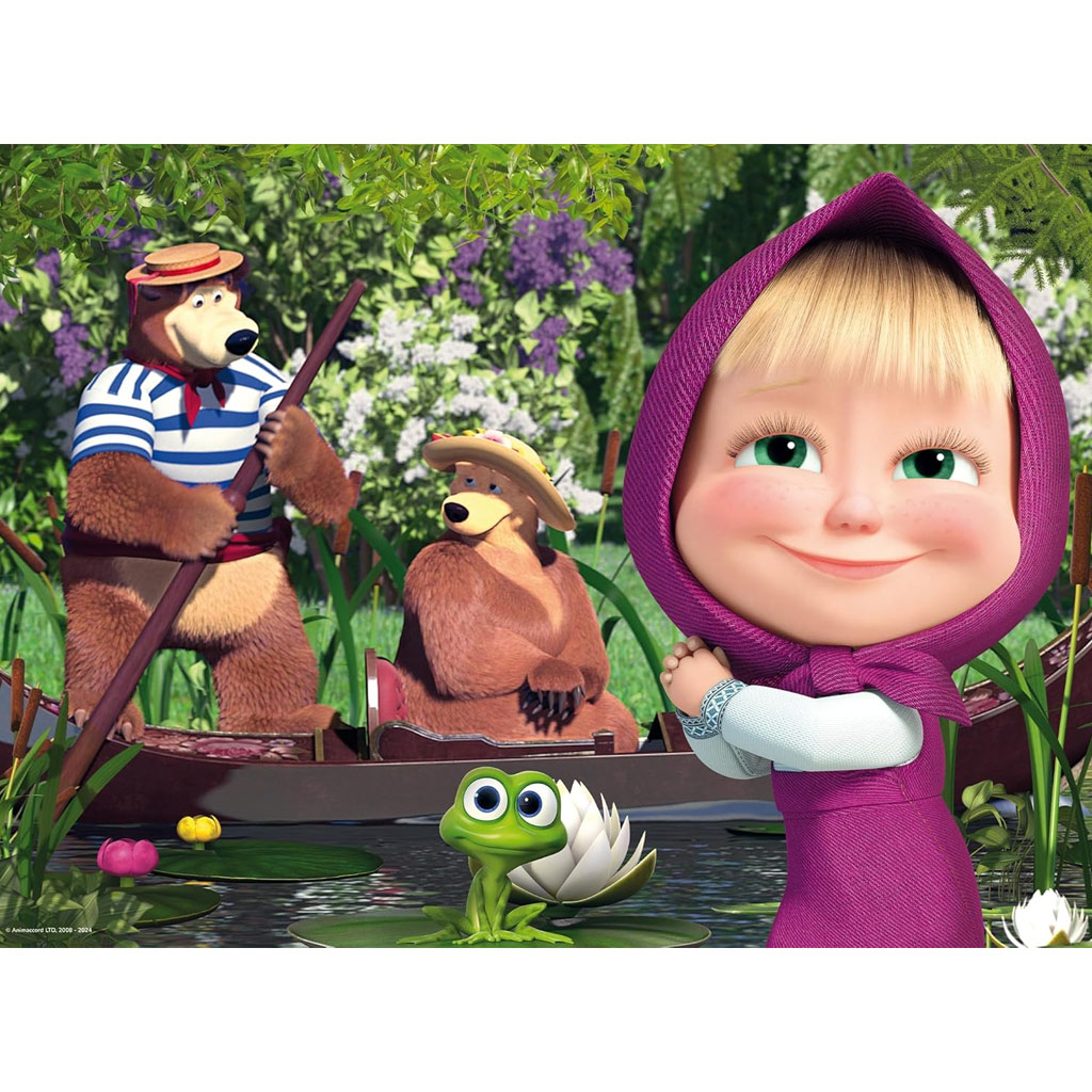 imagen de Masha y el oso en el lago 2 en 1 24 piezas Eco maxi puzzle y colorear 70x50cm - Lisciani 2