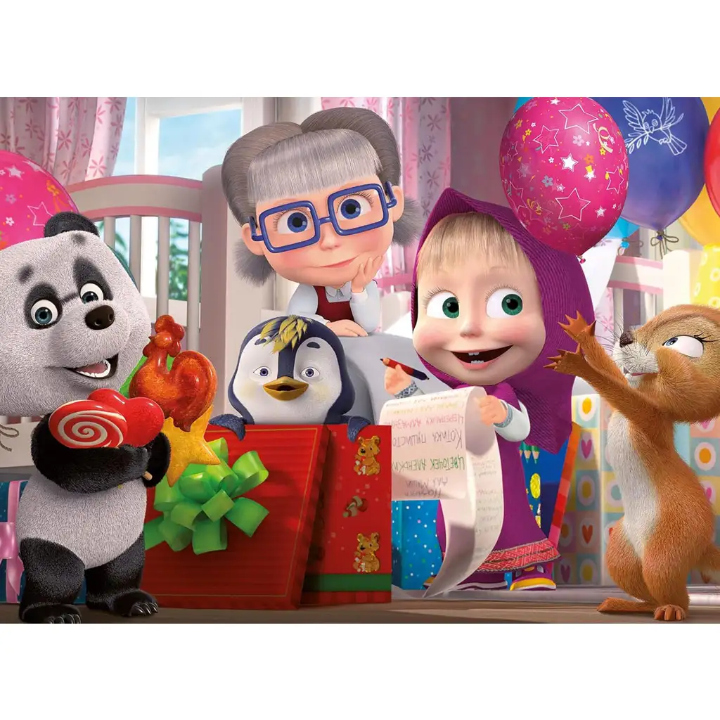imagen de Masha y el Oso fiesta sorpresa puzzle maxi de 60 piezas 70x50cm - Lisciani 2