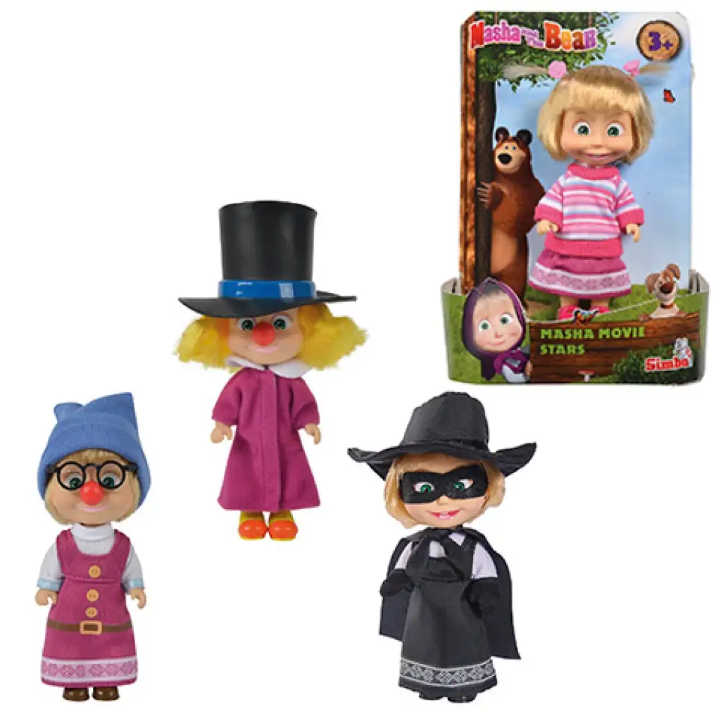 imagen de Masha y el Oso: Muñeca estrella de cine Masha 4 tipos - Simba Toys 1