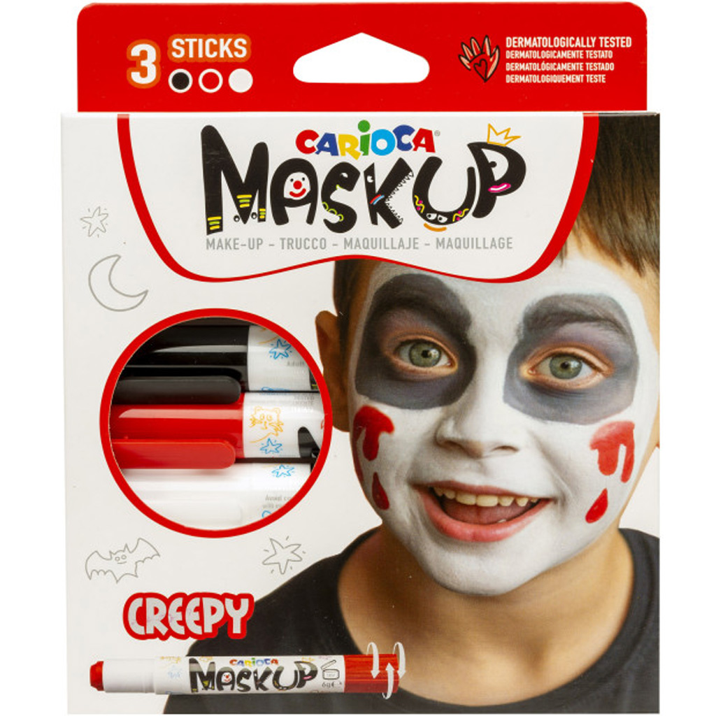 imagen de Maskup: Set de pintura facial de Halloween con 3 colores - Carioca 1