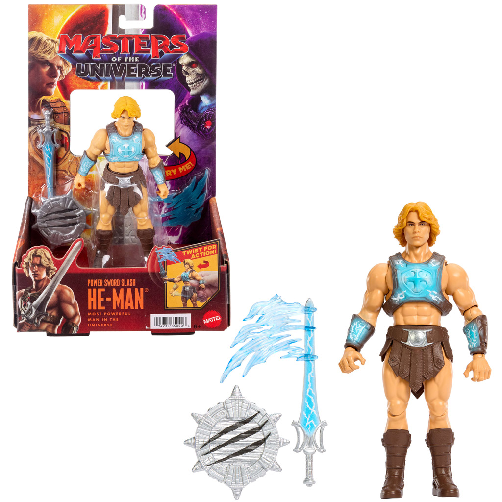 imagen de Masters of the Universe: Los defensores del universo figura de acción He-Man con espada Power Sword de 14cm - Mattel 1