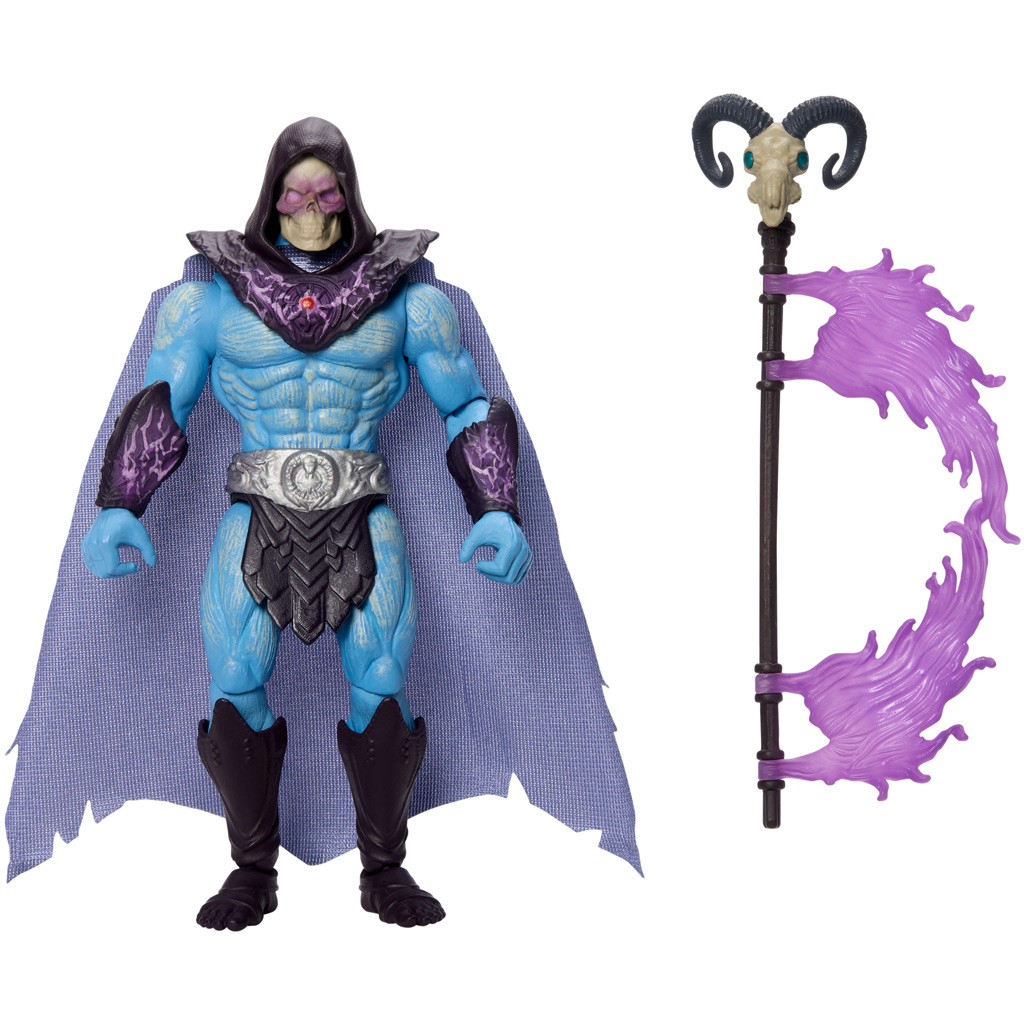 imagen de Masters of the Universe: Los defensores del universo Skeletor figura de acción con cara de calavera con accesorios - Mattel 4