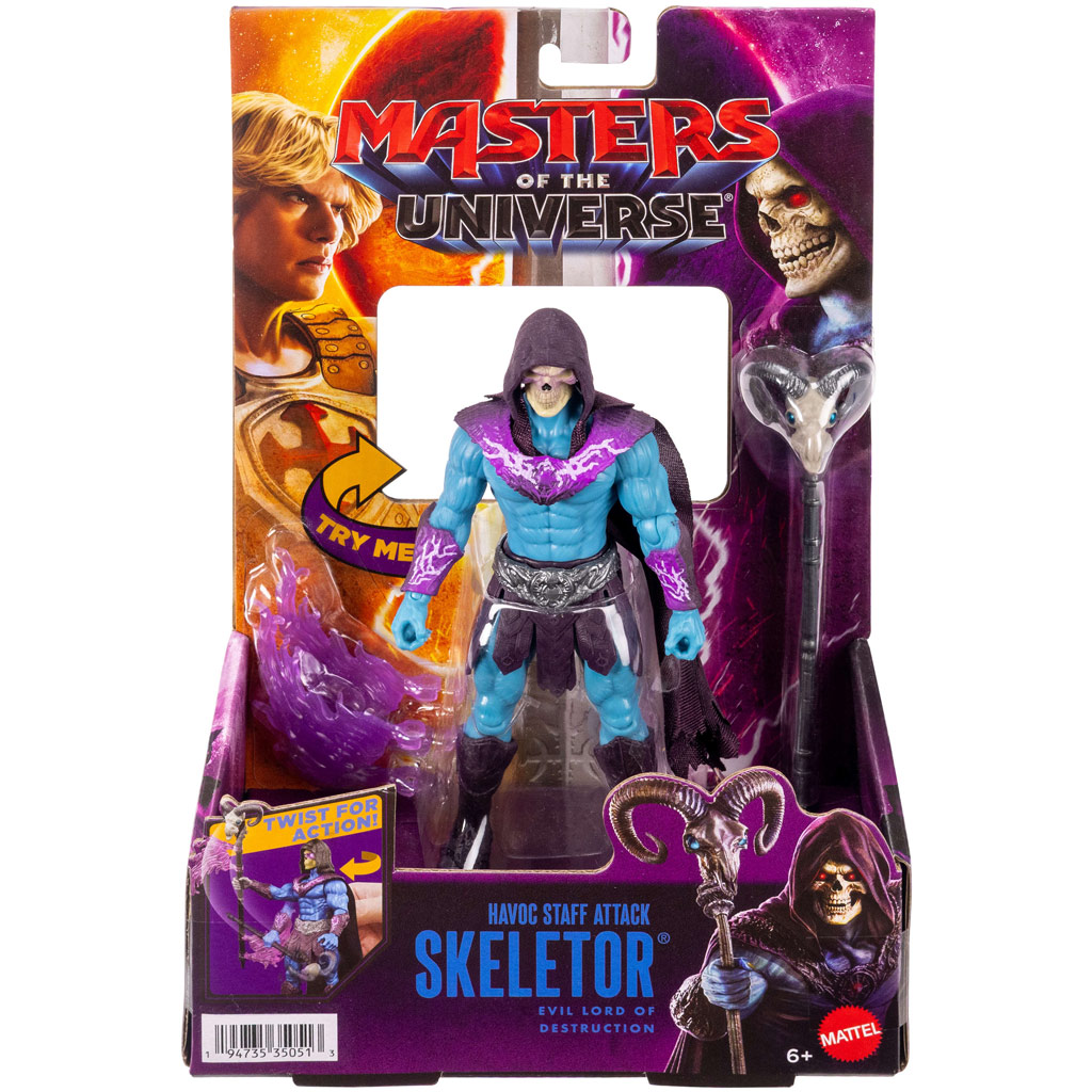 imagen de Masters of the Universe: Los defensores del universo Skeletor figura de acción con cara de calavera con accesorios - Mattel 1
