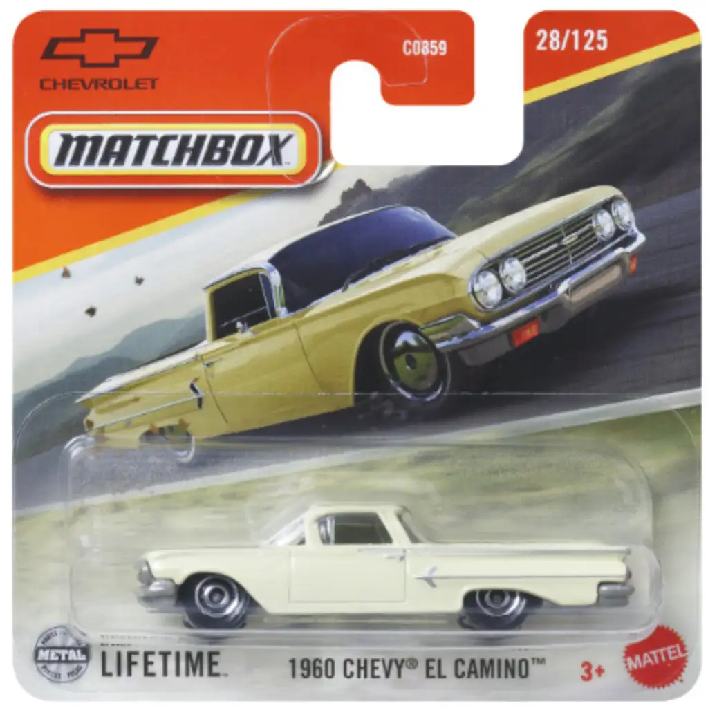 imagen de Matchbox: 1960 Chevy El Camino coche de juguete beige 1/64 – Mattel 1