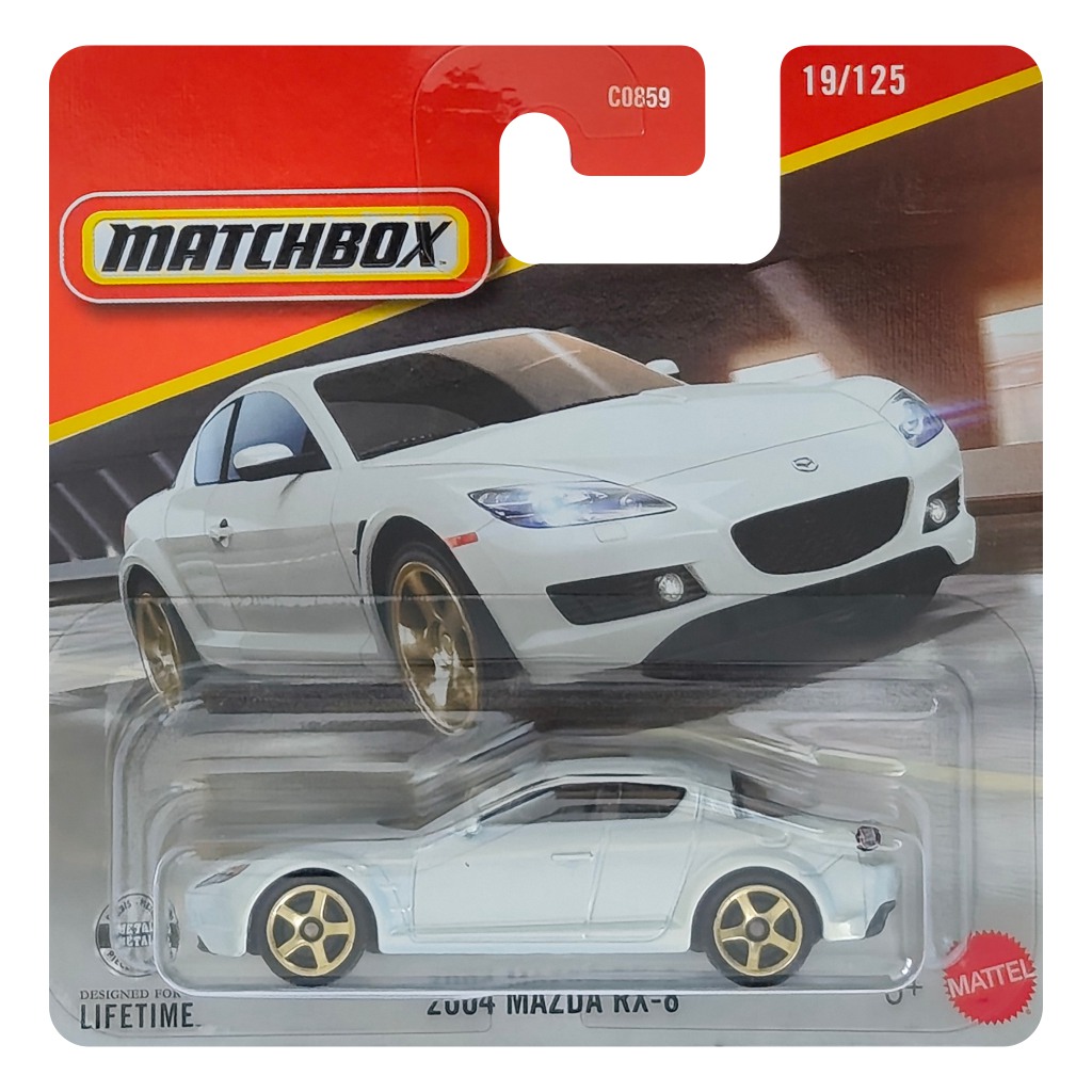 imagen de Matchbox: 2004 Mazda RX-8 coche blanco 1/64 - Mattel 1