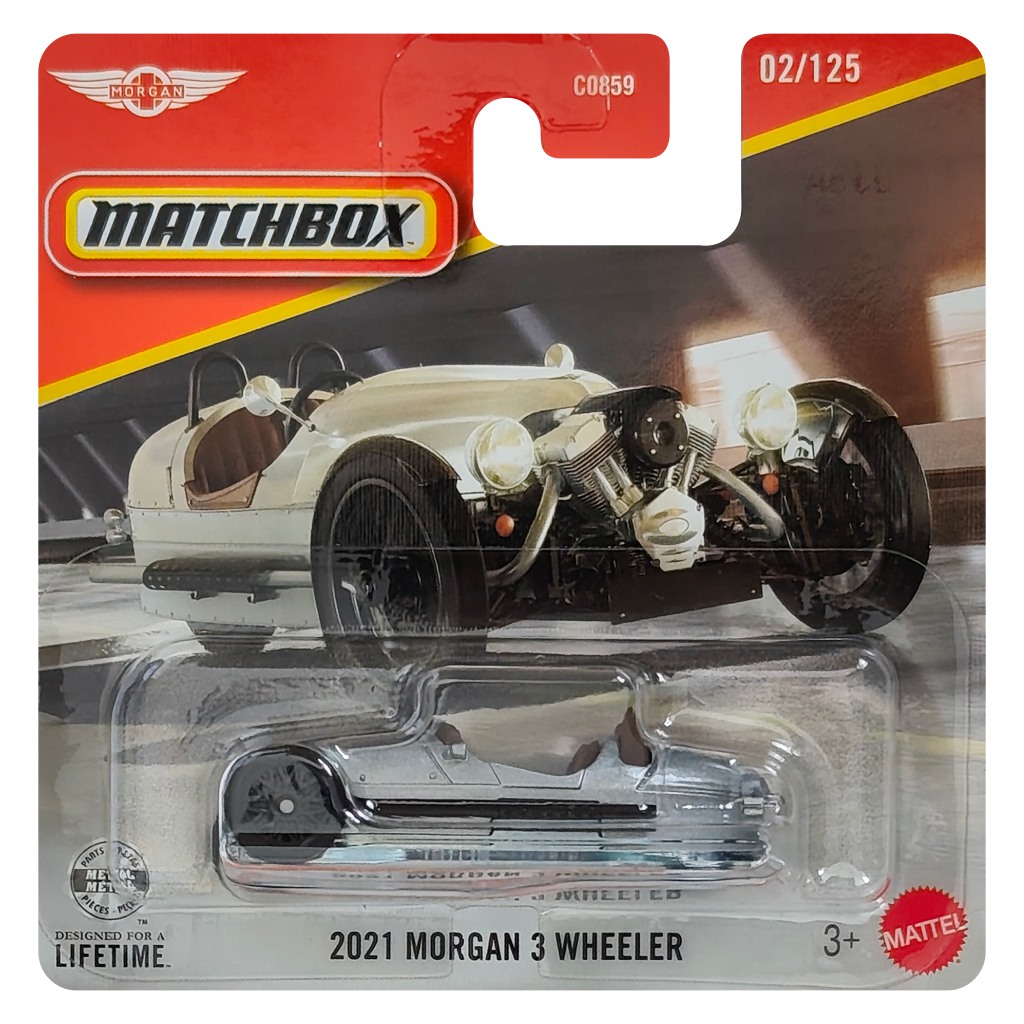 imagen de Matchbox: 2021 Morgan 3 Wheeler coche de juguete plateado 1/64 - Mattel 1