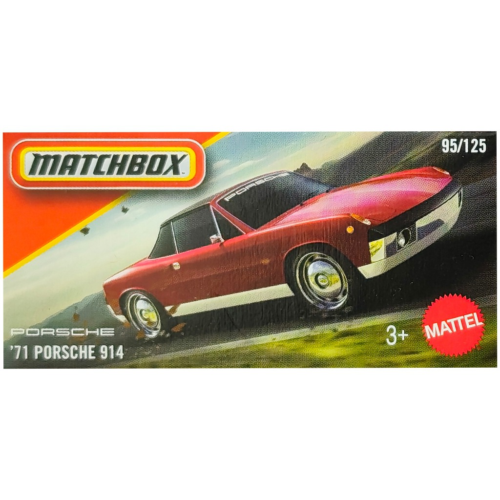 imagen de Matchbox: '71 Porsche 914 coche de juguete rojo en caja de cartón 1/64 – Mattel 1