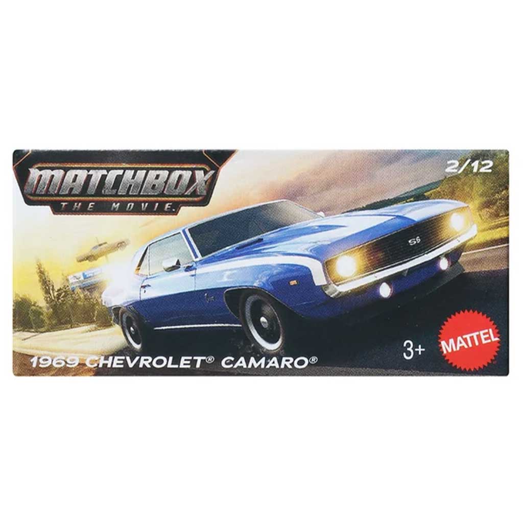 imagen de Matchbox A Película: 1969 Chevrolet Camaro cochecito en caja de cartón 1/64 – Mattel 1