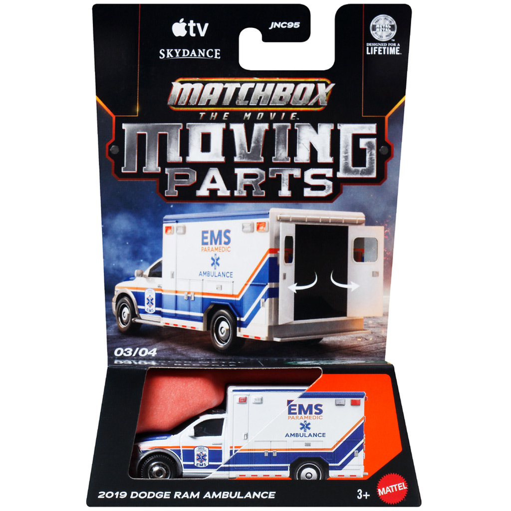 imagen de Matchbox A película: 2019 Dodge RAM Ambulancia cochecito desplegable 1/64 – Mattel 1
