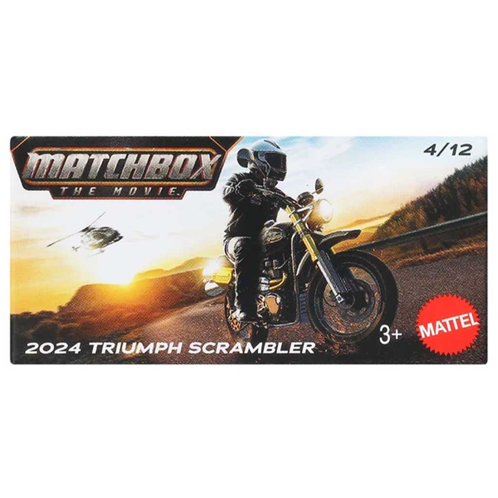 imagen de Matchbox A Película: 2024 Triumph Scrambler en caja de cartón motocicleta 1/64 – Mattel 1