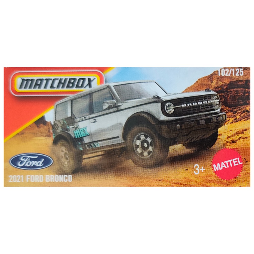 imagen de Matchbox: Camión pequeño gris Ford Bronco 2021 en caja de cartón 1/64 - Mattel 1