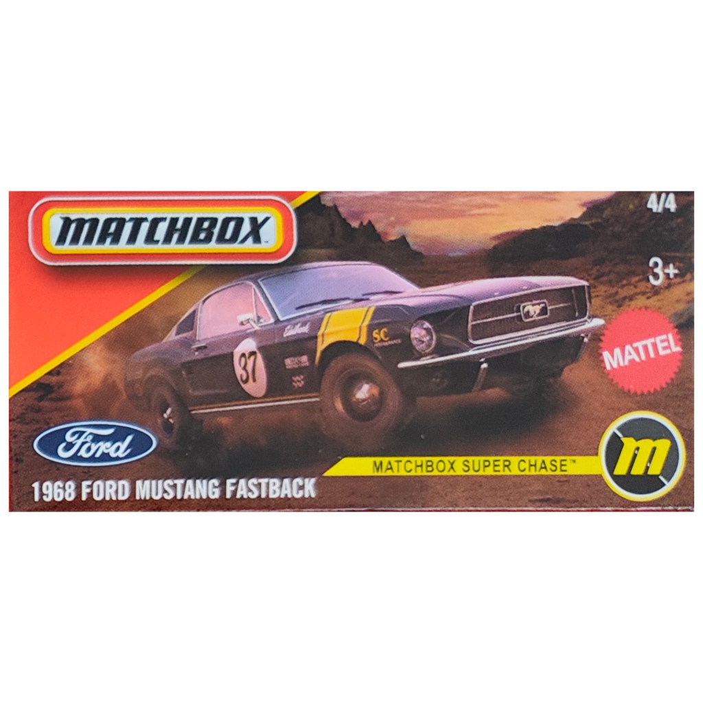 imagen de Matchbox: Coche pequeño Ford Mustang Fastback de 1968 en caja de cartón 1/64 - Mattel 1