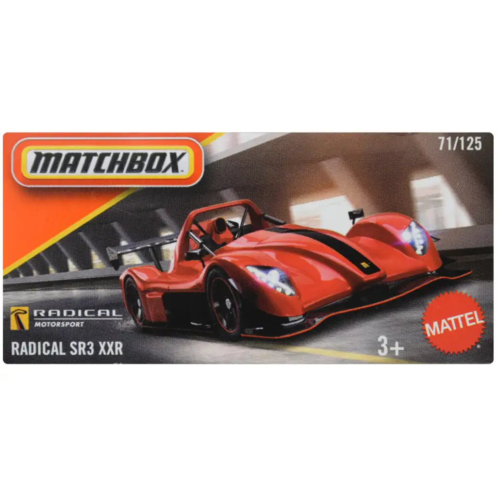 imagen de Matchbox: Coche pequeño Radical SR3 XXR en caja de cartón 1/64 - Mattel 1