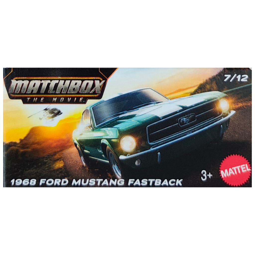 imagen de Matchbox: Coche pequeño verde 1968 Ford Mustang Fastback en caja de cartón 1/64 - Mattel 1