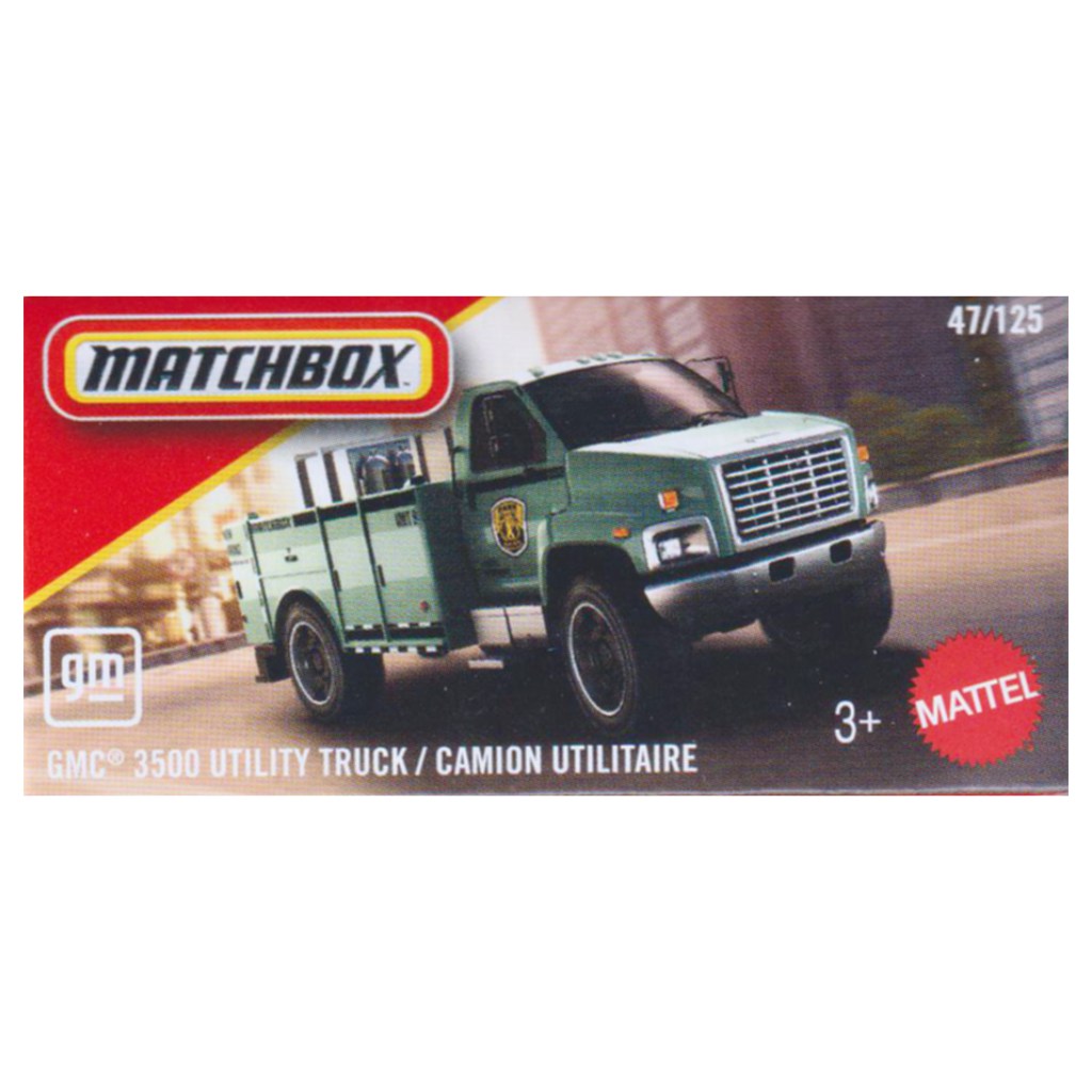 imagen de Matchbox GMC 3500 Utility Truck coche pequeño verde 1/64 – Mattel 1