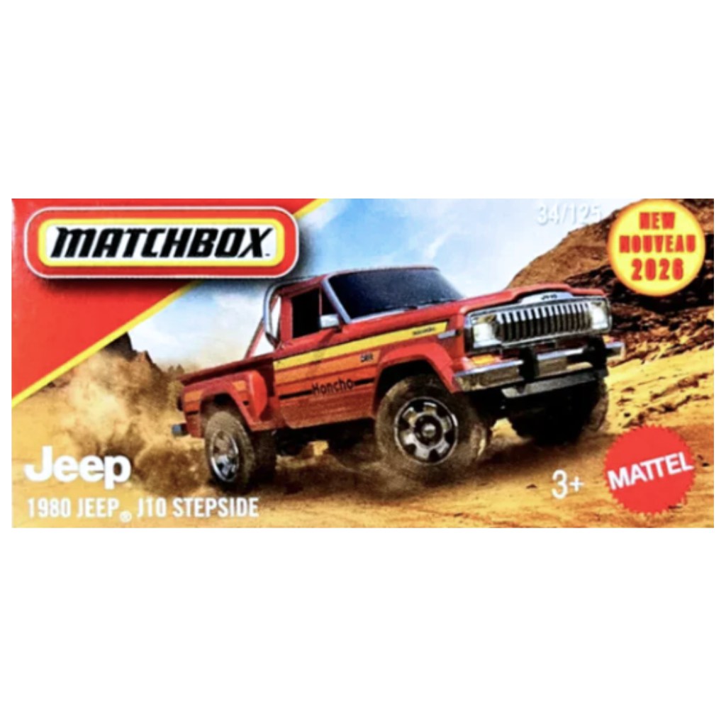 imagen de Matchbox: Jeep J10 Stepside de 1980 en caja de cartón 1/64 – Mattel 1