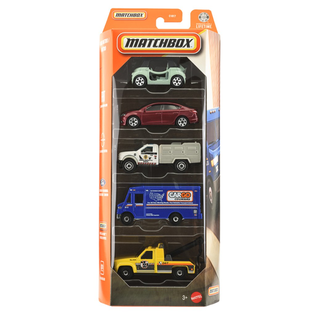 imagen de Matchbox: Metro set de coches pequeños de 5 piezas 1/64 - Mattel 1
