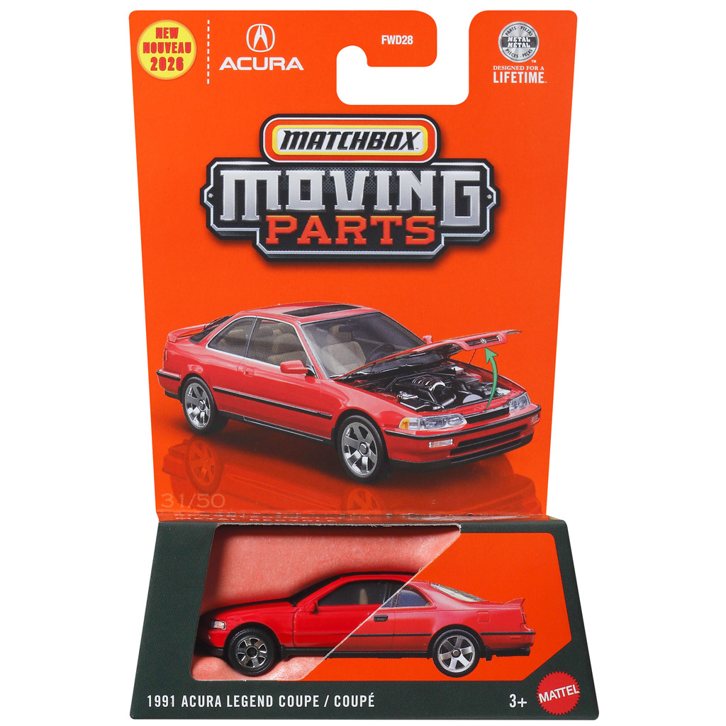 imagen de Matchbox Moving Parts: 1991 Acura Legend Coupe coche pequeño abatible 1/64 - Mattel 1