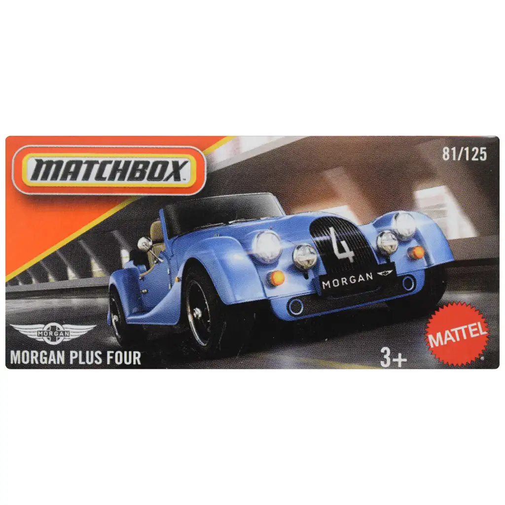 imagen de Matchbox: Pequeño coche Morgan Plus Four en caja de cartón 1/64 - Mattel 1
