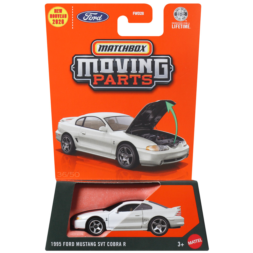 imagen de Matchbox Piezas Móviles: 1995 Ford Mustang SVT Cobra R coche pequeño abatible 1/64 - Mattel 1