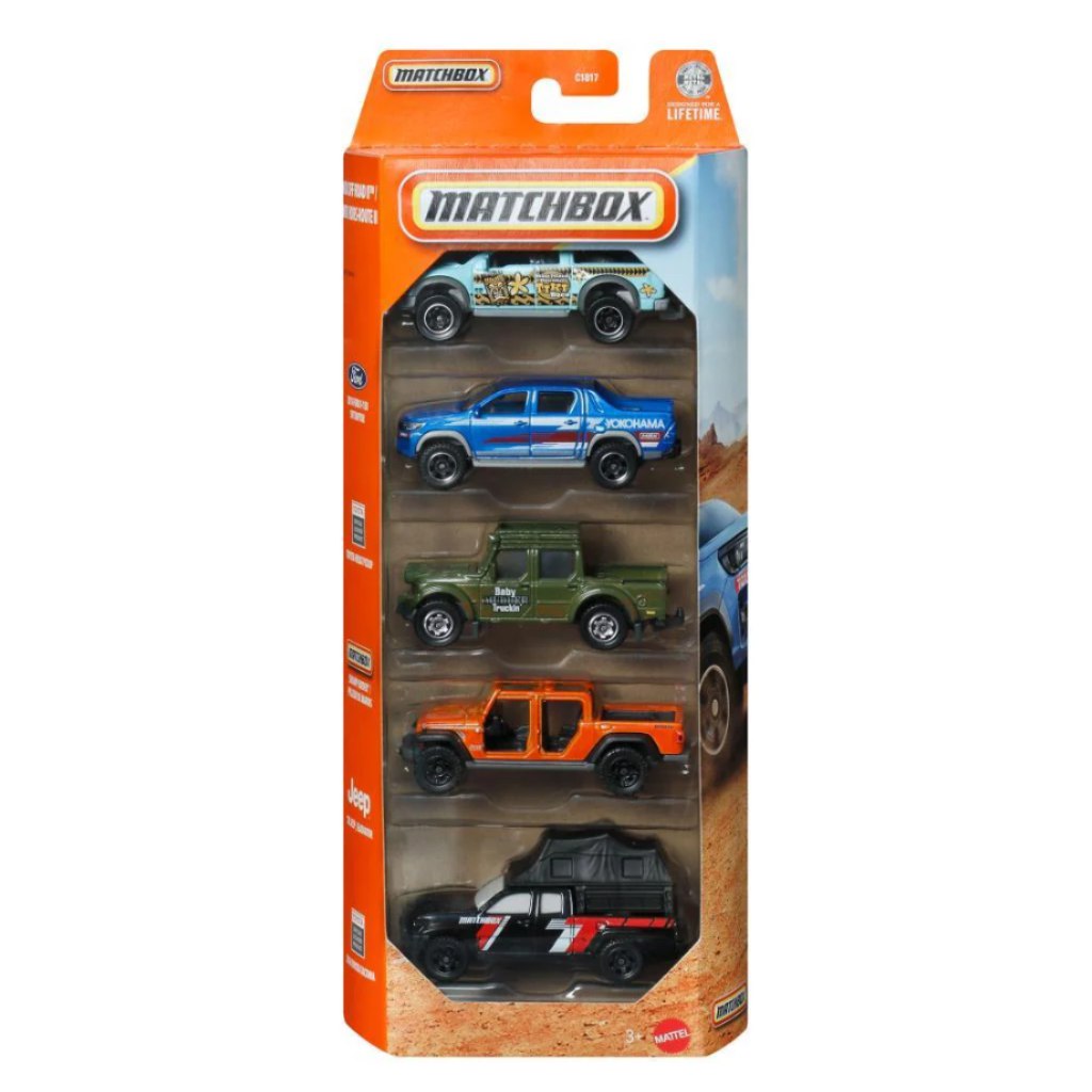 imagen de Matchbox: Set de 5 coches pequeños de camping todoterreno 1/64 - Mattel 1