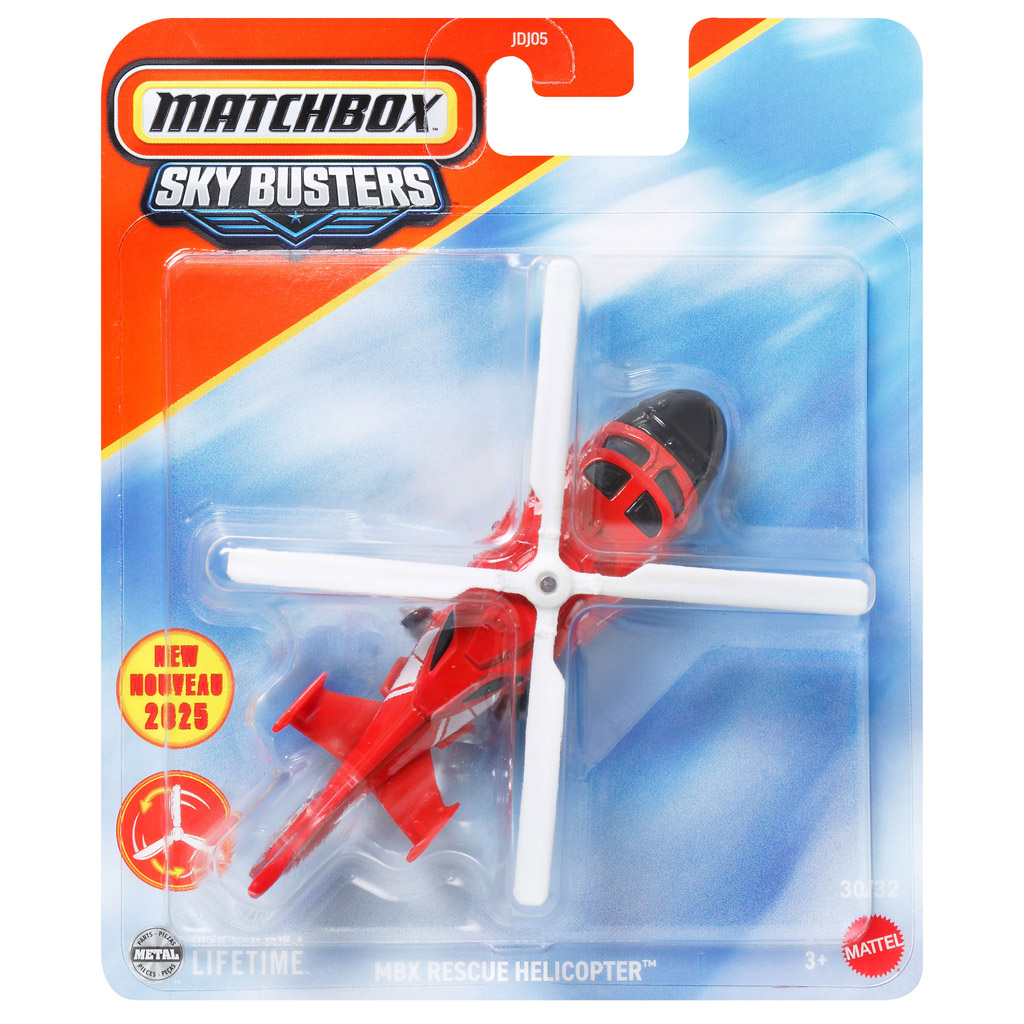 imagen de Matchbox Sky Busters: MBX Helicóptero de Rescate modelo 1/64 - Mattel 1