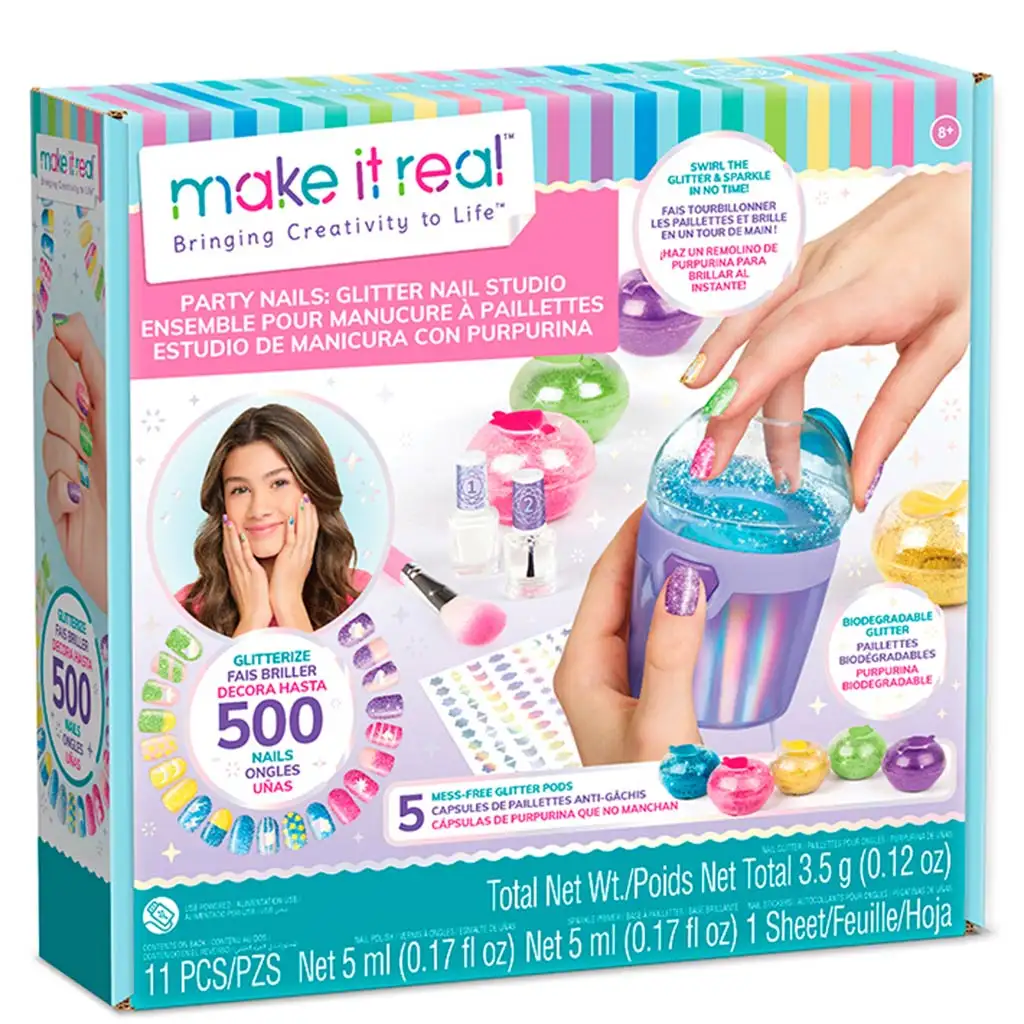 imagen de Mate It Real: Juego de uñas brillantes para fiestas 1