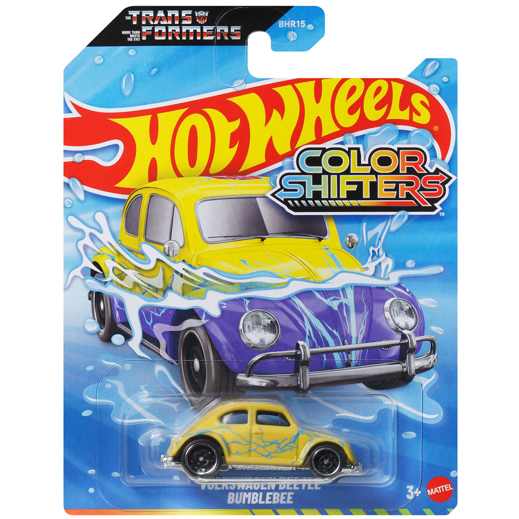imagen de Hot Wheels: Transformers Volkswagen Beetle Bumblebee coche pequeño de cambio de color 1/64 - Mattel 1
