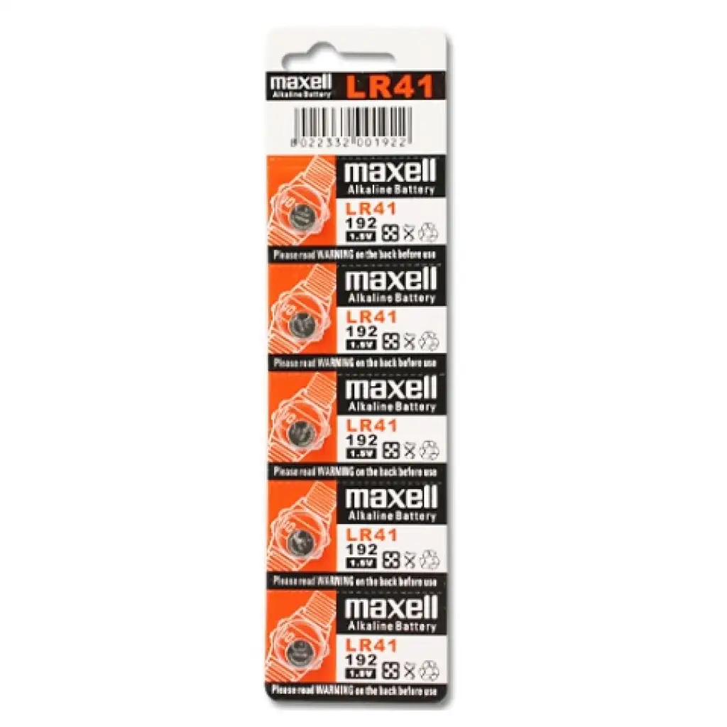 imagen de Maxell: Batería de botón alcalina LR41 1.5V en paquete blister de 10 unidades 1