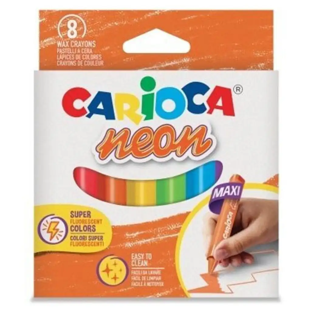 imagen de Maxi triángulo neón crayón set 8 piezas - Carioca 1