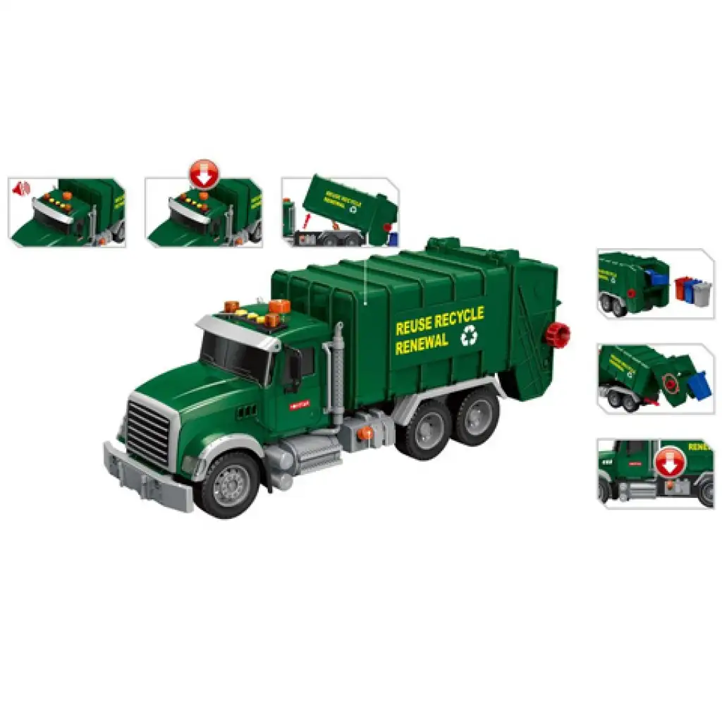 imagen de Mega Truck: Camión de recogida de residuos selectivos con luz y sonido 40x14x21cm 3