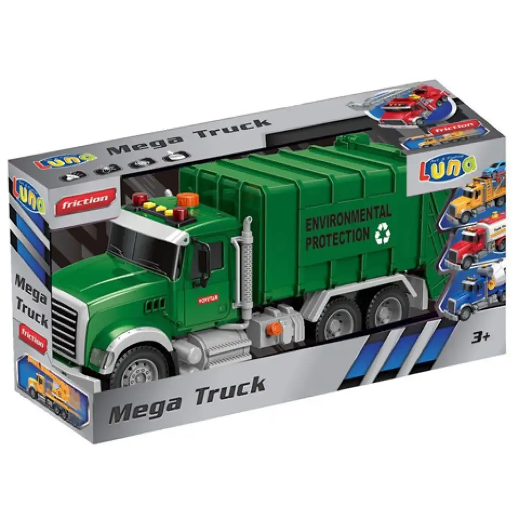 imagen de Mega Truck: Camión de recogida de residuos selectivos con luz y sonido 40x14x21cm 1