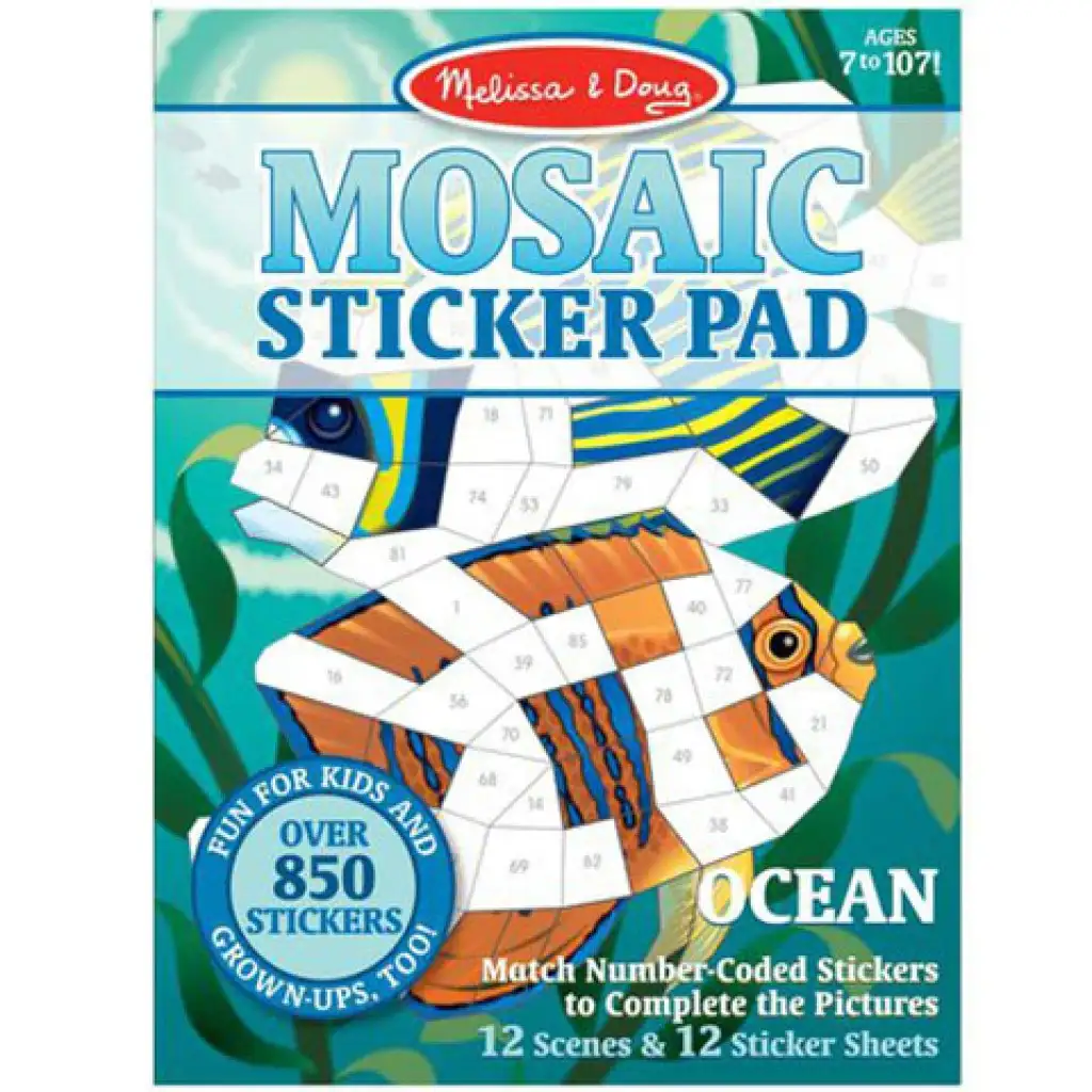 imagen de Melissa & Doug: Cuaderno de pegatinas de mosaico del océano 1