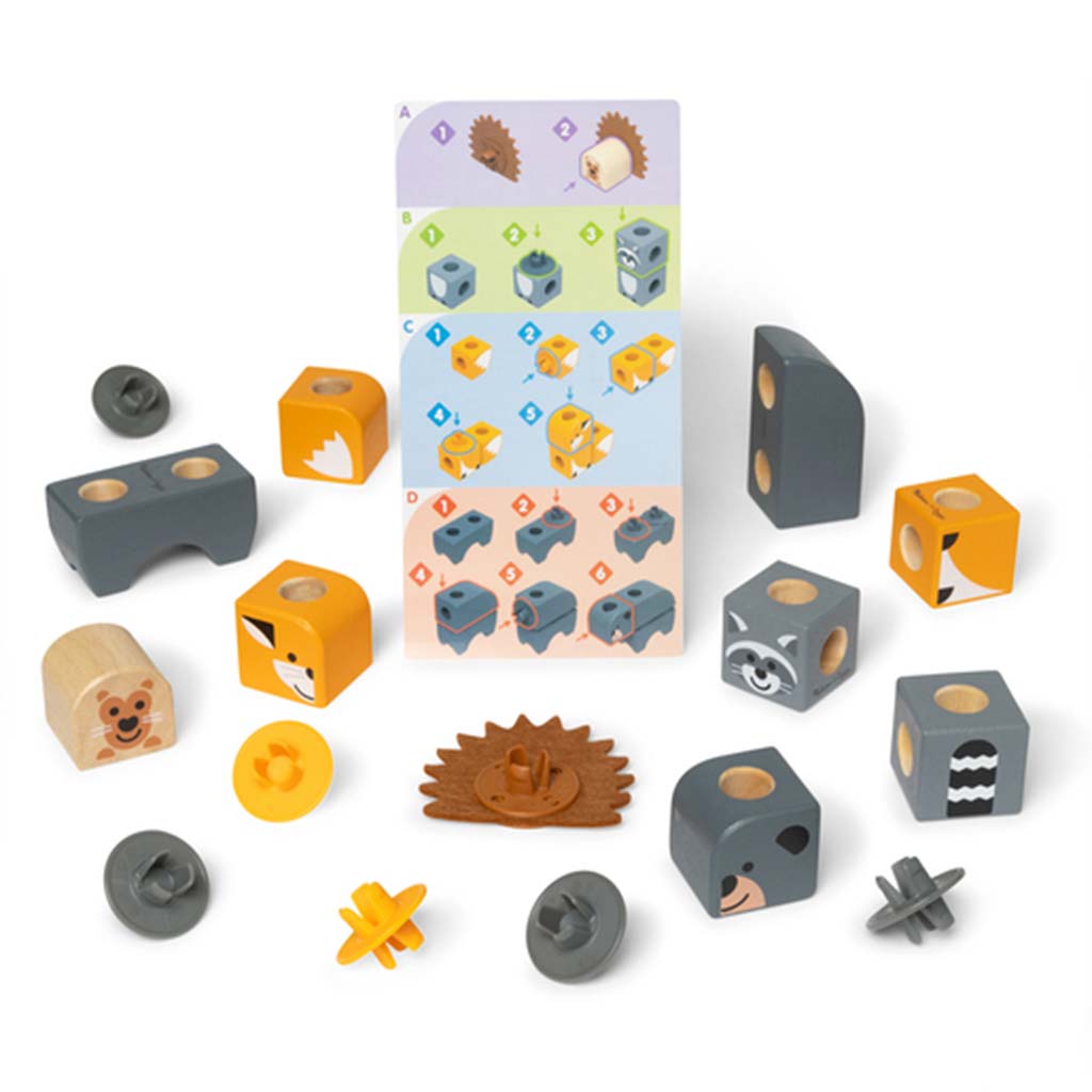 imagen de Melissa&Doug: Blockables - Conjunto de juego de animales del bosque de madera - Spin master 2