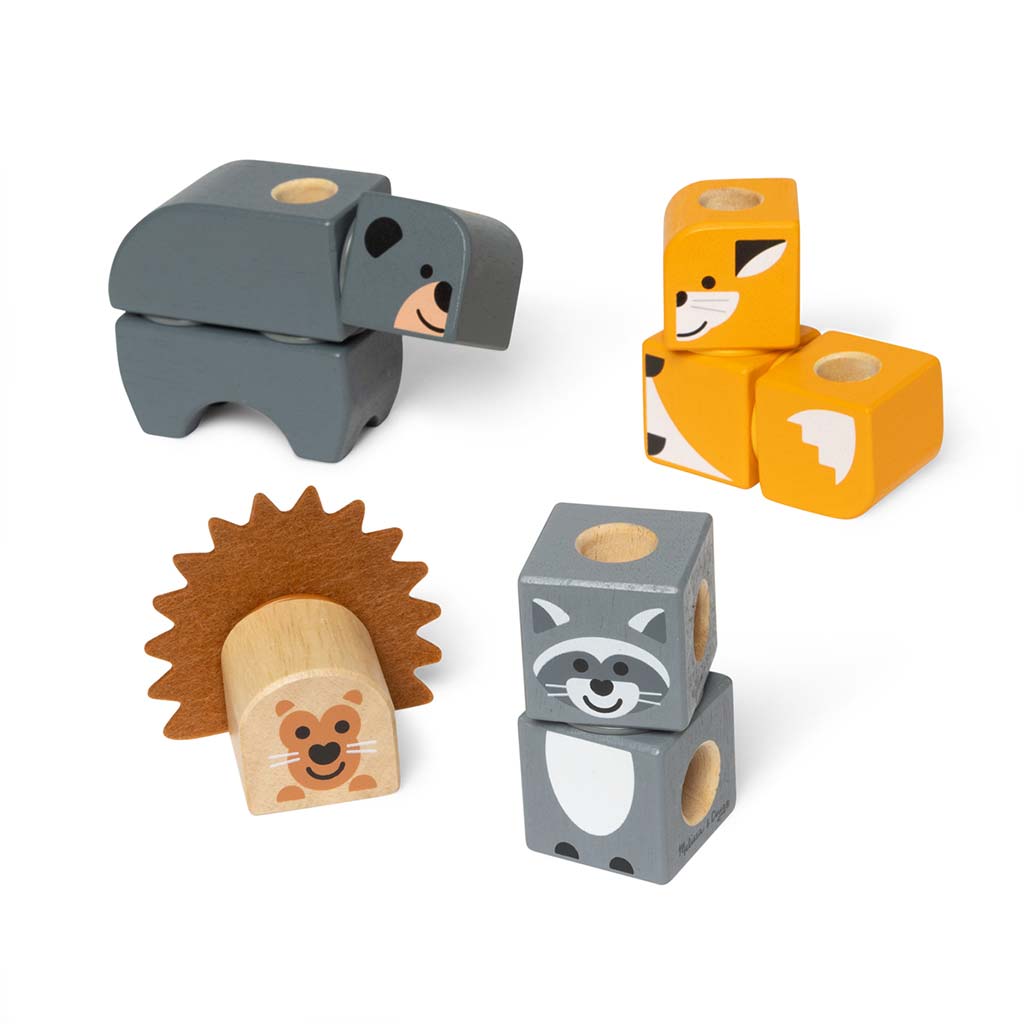 imagen de Melissa&Doug: Blockables - Conjunto de juego de animales del bosque de madera - Spin master 3